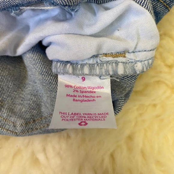 NWOT NO BOUNDARIES Women 28 Two Tone High Rise Distressed Stretch Denim Shorts - Picture 5 of 6